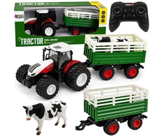 Lean Toys Nuotoliniu būdu valdomas traktorius 1:24 su priekaba