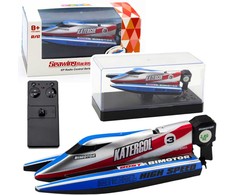Lean Toys Radijo bangomis valdomas mėlynas-sidabrinis kateris 14 cm