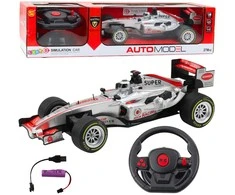 Lean Toys Nuotoliniu būdu valdomas RC lenktyninė mašina 1:12 su vairo pultu, šviesomis ir garsais