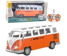 Lean Toys RETRO MIESTO AUTOBUSAS SU NUOTOLINIO VALDYMO PULTU 1:30