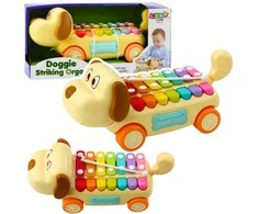 Lean Toys Žaislinis šuniukas su lėkštelėmis ir judančiomis dalimis