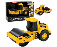 Lean Toys Žaislinis kelio volas 1:32 mastelio su šviesos ir garso efektais, geltonas ir juodas, 16 × 8 × 7 cm