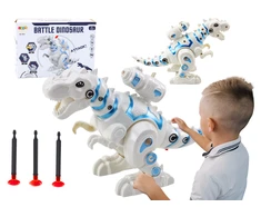 Lean Toys Interaktyvus dinozauras robotas su LED šviesa ir smiginio paleidikliu