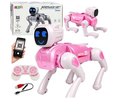 Lean Toys Robotas šuo, programuojamas, su Bluetooth, rožinis, 31 × 16,5 × 23,5 cm