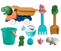 Lean Toys Dinozaurų Motyvo Smėlio Žaislų Rinkinys su Savivarčiu
