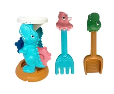 Lean Toys Smėlio žaislų rinkinys su malūnėliu ir dinozaurų formelėmis