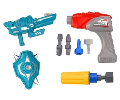 Lean Toys Raudonas robotas su gręžtuvu ir šviesomis