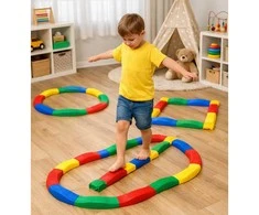 Lean Toys Jutiminis Balansas Sujungiamų Takelių Rinkinys 16 Dėžių + 4 Jungtys