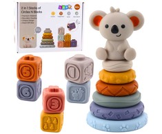 Lean Toys Montessori sensorinis bokštas su kaladėlėmis 13 vnt.