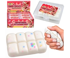 Lean Toys Sensory Fidget Toy – Crunchy Chocolate Bar (Baltas) – 8cm