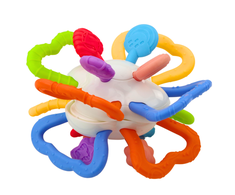 Lean Toys Kūdikių sensorinis žaislas su sukimosi funkcija ir kramtymo elementais