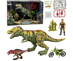 Lean Toys Set Dinosaur T-Rex Movable Hunter Motor Figures Accessories Sounds