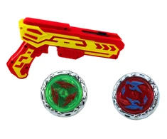 Lean Toys Raudonas šautuvas su dviem metaliniais diskais ir šviesos efektais