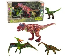 Lean Toys Dinozaurų Figūrėlių Rinkinys su Judančiomis Dalimis, 4 vnt.