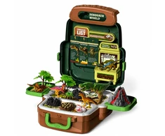 Lean Toys Set of Dinosaurs in a Backpack, Suitcase, Figures, Educational Cards, Accessories, 30 pcs.