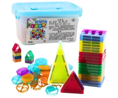 Lean Toys Magnetiniai blokeliai dėžutėje 57 vnt.