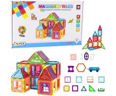 Lean Toys Magnetiniai blokeliai, 70 vnt., edukacinis rinkinys