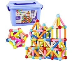 Lean Toys Magnetinių detalių rinkinys 166 vnt.