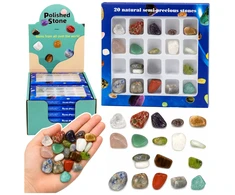 Lean Toys Set of Semi-precious Minerals, Collectible Stones, Educational, 20 pcs.