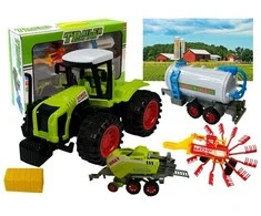 Lean Toys Ūkininko transporto priemonių rinkinys – traktorius su priedais