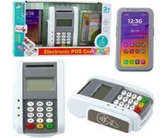 Lean Toys Žaislinis mokėjimo terminalas su telefonu ir priedais