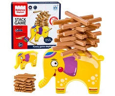Lean Toys Balansavimo žaidimas su dramblio formos pagrindu, 61 vnt.