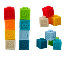 Lean Toys Minkšti ugdomieji kubeliai su gyvūnų figūrėlėmis, 20 elementų