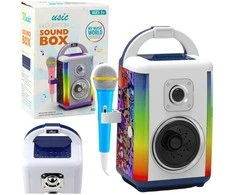 Lean Toys Garsiakalbio rinkinys su mikrofonu ir LED