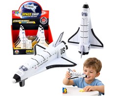 Lean Toys Metalinis kosminis laivas su mechaniniu varikliu