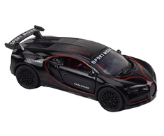 Lean Toys Juodas metalinis sportinis automobilis 1:32