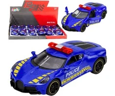 Lean Toys Policijos sportinis automobilis mėlynas 12 vnt.