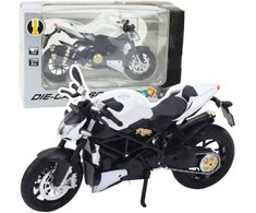 Lean Toys METALINIS SPORTINIS MOTOCIKLAS – Baltas 1:12
