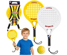 Lean Toys Paplūdimio teniso rinkinys geltonas ir baltas