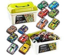 Lean Toys Automobilių rinkinys lagamine – 30 vnt.