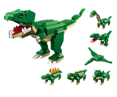 Statybiniai blokeliai Dinozauras Lean Toys 6in1, 1000 d.