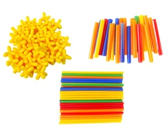 Lean Toys Statybiniai šiaudeliai su jungtimis vaikams