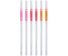 Lean Toys Fluorescentinės šviečiančios šiaudeliai su judančiu švytėjimu, vakarėliams, 21,5 cm