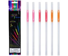 Lean Toys Fluorescentinės šviečiančios šiaudeliai su judančiu švytėjimu, vakarėliams, 21,5 cm