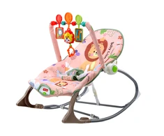 Gultukas-sūpynės su vibracija Lean Toys Rožinė Lion 2in1