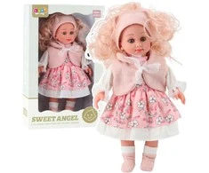Lean Toys Lėlė Sweet Angel 36 cm su Rožine Suknele