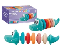 Lean Toys Minkšta krokodilo piramidė kūdikiams