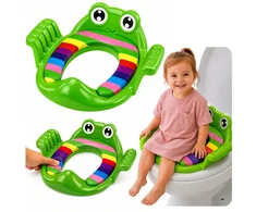 Lean Toys Deska Nakładka Toaletowa Dla Dzieci Miękkie Siedzisko Uchwyty Zielona