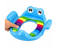 Lean Toys Vaikiškas tualeto sėdynės įdėklas su minkšta sėdyne ir rankenomis, mėlynas, 38 x 35 cm