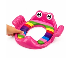 Lean Toys Vaikiškas tualeto sėdynės įdėklas su minkšta sėdyne ir rankenomis, rožinis, 38 × 35 cm