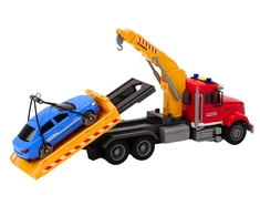 Lean Toys Raudonas evakuatorius su kranu