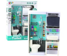 Lean Toys Žaislinis vonios kambarys su dušu, kriaukle ir tualetu