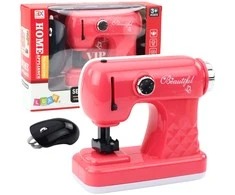 Lean Toys Žaislinė siuvimo mašinėlė su pele vaikams, šviesiai rožinė