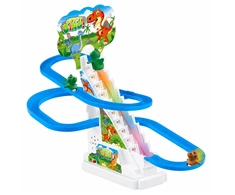 Lean Toys Dinozaurų trasa su judančiais laiptais ir šviesos efektais, 19,5 × 15 × 8,5 cm