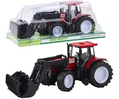 Lean Toys Traktorius su griebtuvu, 36.5x14.5x13 cm, raudonas