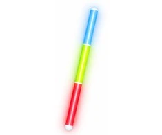 Lean Toys Trijų spalvų fluorescencinis švytintis lazdelės žaislas, skirtas vakarėliams ir lauko renginiams, 31,5 cm